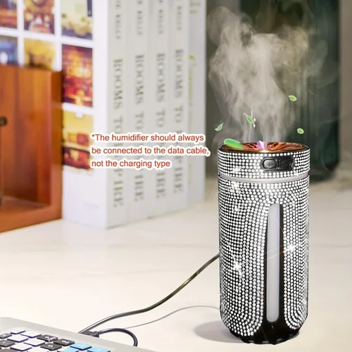 Miniatura 3 de Humidificador de coche con diamantes de imitación, humidificador USB de aceite esencial para coche, humidificador de aromaterapia, portátil, mini