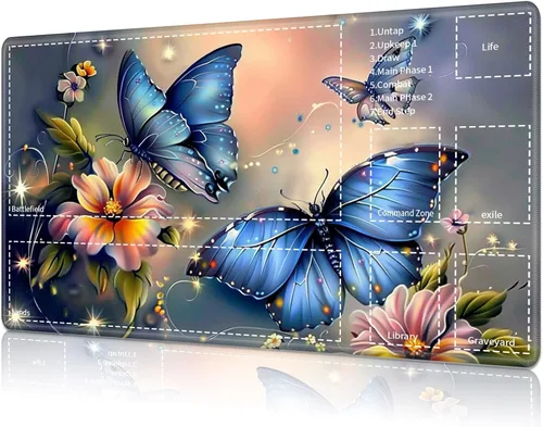 Miniatura 18 de Tapete de juego para MTG Card Playmat con zona, tapete de juego para MTG TCG de 24 x 14 pulgadas, tapete de juego antideslizante para tablero