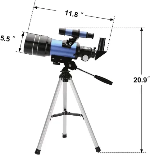 Miniatura 5 de Telescopio para adultos y niños, 70mm de apertura (15X-150X) telescopios refractores portátiles para principiantes de astronomía, telescopio