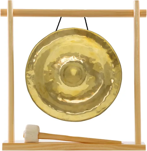 Gongs de pezón dorado tailandés en soportes, incluye gong, tu elección de soporte y maza/tono brillante transparente/gong fabricado en Tailandia