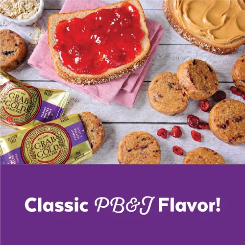 Miniatura 2 de Grab The Gold - Barras veganas de aperitivos orgánicos, sin gluten, veganas, kosher, sin lácteos, 2.0 onzas, mantequilla de maní y gelatina