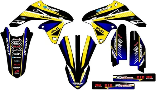 Miniatura 14 de 2010-2018 RMZ 250 Surge Black Senge Kit de base gráfica compatible con Suzuki