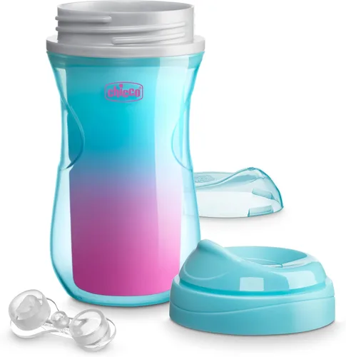 Miniatura 5 de Chicco Vaso para sorber aislado de doble pared con boquilla de borde a prueba de mordeduras y tapa sin derrames, 9 onzas. Apto para lavavajillas