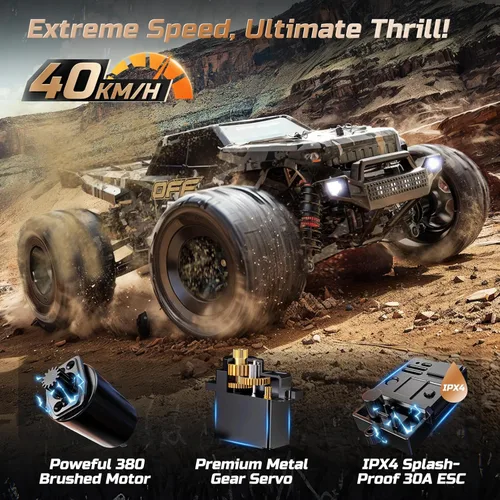 Miniatura 3 de DEERC 9309E - Coches RC todoterreno rápidos para adultos 40KPH, camioneta monstruo de control remoto todoterreno eléctrico 4WD, coche de alta