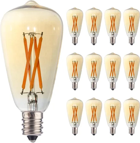 Miniatura 9 de Paquete de 6 bombillas LED Edison ST38 E12 vintage LED Edison equivalente a 40 W, 10000 horas, 4 W, 2200 K, bombillas de repuesto para lámpara