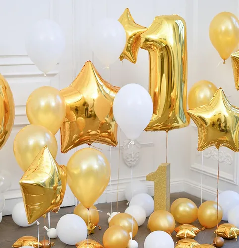 Miniatura 5 de Globo dorado grande de 40 pulgadas con letras del alfabeto de Mylar de aluminio de helio, globos de número grande para cumpleaños, aniversario