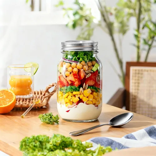 Miniatura 7 de Tarros Mason con tapas de 32 onzas, paquete de 2 tarros de vidrio de boca regular para almacenamiento de alimentos, jugo, mermelada, dulces