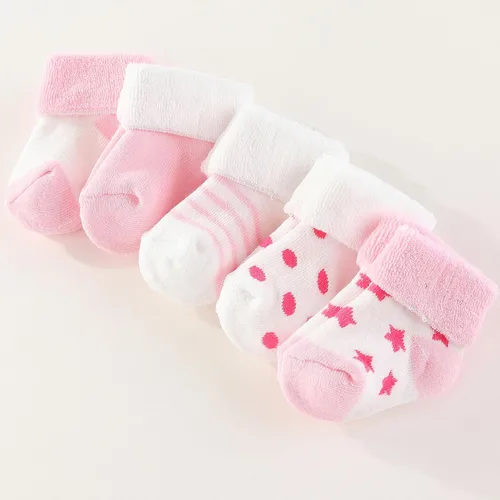 Miniatura 3 de Calcetines unisex de rizo para bebé, paquete de 5 unidades para bebé niño y niña de 0 a 12 meses, calcetines de algodón cálido