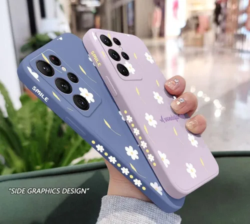 Miniatura 3 de Funda compatible con Galaxy S22 Ultra con bonito patrón de margaritas, protección de lente de cámara, a prueba de golpes, TPU parachoques