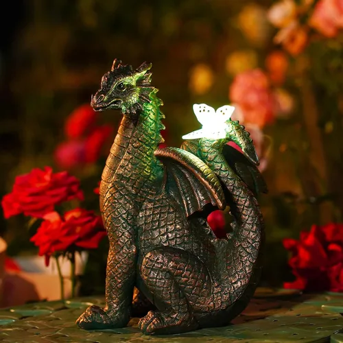 Miniatura 11 de Nacome Estatuas de Gato para Exteriores para Jardín: Decoración Exterior con Mariposa en Liquidación para Arte de Patio, Adornos de Césped, Porche