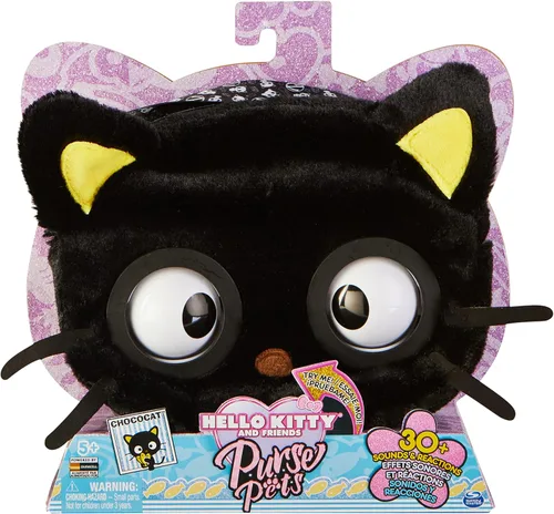 Purse Pets Chococat Bolsa de hombro interactiva con más de 30 sonidos, destellos oculares, reacciones y música, a partir de 5 años