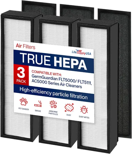 Miniatura 10 de FLT5000/FLT5111 Filtro C de repuesto compatible con purificadores de aire de la serie GermGuardian AC5000 HEPA + prefiltro de carbono LifeSupplyUSA