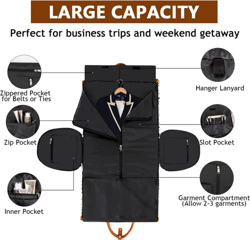 Miniatura 4 de Bolsa de ropa para viaje con neceser convertible de mano para fin de semana bolsas de viaje grandes para mujeres 2 en 1 bolsa colgante para traje