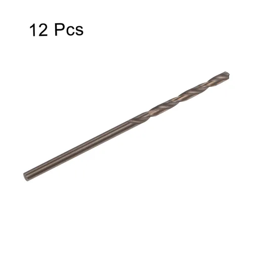 Miniatura 3 de HARFINGTON 12 brocas de cobalto, 0.069 pulgadas, M35 de alta velocidad, broca métrica de acero de alta velocidad, brocas de vástago recto para metal