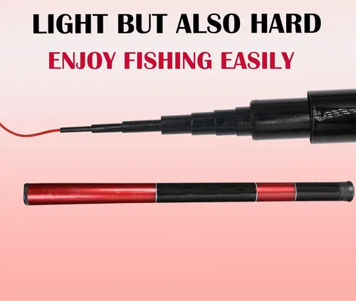 Miniatura 4 de Caña de pescar telescópica Tenkara de 1,5 m/2,7 m/3,6 m - Cañas de pescar ultraligeras para viajes - Caña plegable portátil para bass y crappie
