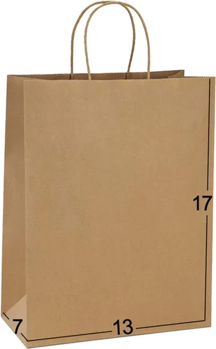 Miniatura 8 de BagDream Bolsas de regalo de 13 x 7 x 17 pulgadas, bolsas de regalo de papel de 50 quilates, bolsas de mercancía al por menor, bolsas de papel kraft
