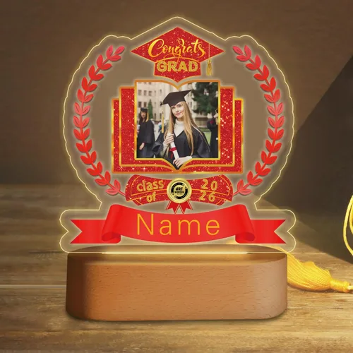 Miniatura 14 de Regalos de graduación personalizados luz nocturna con nombre de foto, lámpara LED de graduación personalizada 2026 para mujeres y hombres, regalos