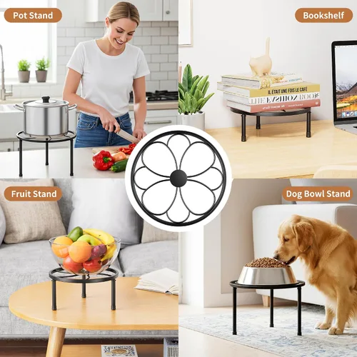Miniatura 6 de Paquete de 5 soportes de metal para plantas, soporte resistente para macetas de flores, contenedor de jardín de hierro inoxidable para interiores