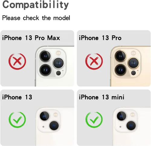 Miniatura 3 de Protector de lente de cámara con diamantes brillantes para iPhone 13 y iPhone 13 mini, cubierta de cámara con gemas de metal con purpurina