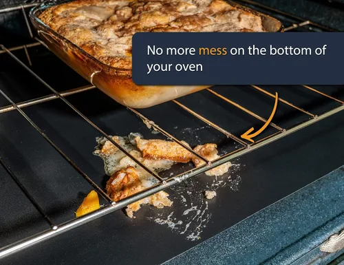 Miniatura 2 de Revestimientos de horno para la parte inferior del horno, paquete de 2 y revestimientos para refrigerador para estantes (paquete de 8), paquete