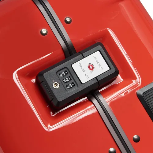 Miniatura 5 de DELSEY Paris Peugeot Voyages - Maleta rígida con ruedas giratorias, Rojo brillante, Peugeot Equipaje rígido Voyages con ruedas giratorias