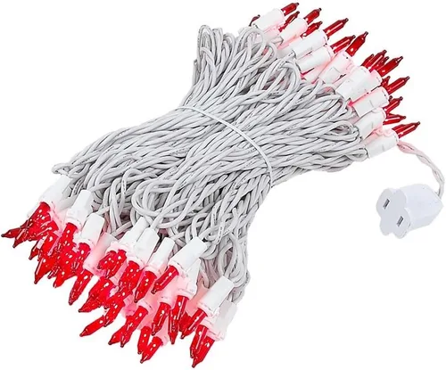 Miniatura 10 de Novelty Lights - Cadena de 100 mini luces incandescentes con bulbo, 50 pies, espaciadas cada 6 pulgadas, con cable blanco, con certificación UL