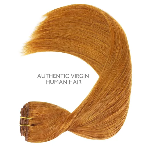 Miniatura 5 de WENNALIFE - Extensiones de cabello con clip, de 36 cm, 120 g, 7 piezas, extensiones de cabello humano real, color castaño rojizo, extensiones