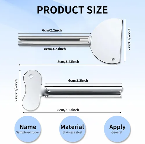 Miniatura 5 de Exprimidor de pasta de dientes, llave exprimidora de tubo de metal, escurridor manual de tubo de pasta de dientes para pintura, crema, cosmética