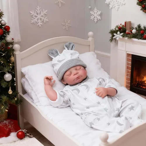 Muñecas realistas de bebé recién nacido, de 22 pulgadas, de vinilo suave, con ropa de estrellas y luna, regalo de cumpleaños para niños a partir de