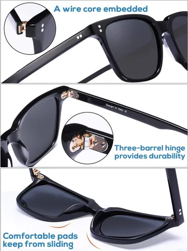 Miniatura 28 de Carfia Chic - Lentes de sol polarizados para mujer, protección UV400, marco de acetato pulido a mano