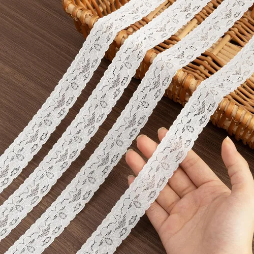 Miniatura 13 de Cinta de encaje, cinta de volantes, cinta de encaje negro de 6 yardas, adornos de cordones negros de 1.8 pulgadas de ancho, cintas delicadas
