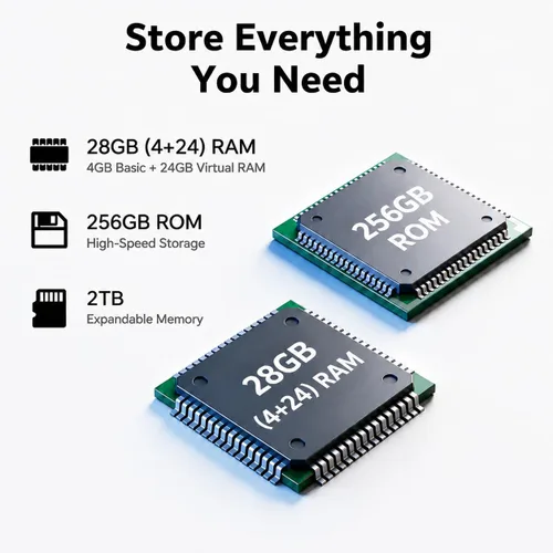 Miniatura 6 de EHFiDC Tablet Android 16 - Tabletas de 10.1 pulgadas, 28 GB de RAM 256 GB ROM 2TB Expand, pantalla táctil IPS HD 1280 x 800, Gemini AI, Octa-Core