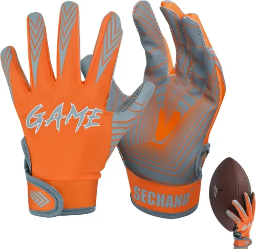 Miniatura 9 de Guantes de fútbol para niños jóvenes, guantes receptores transpirables antideslizantes para adolescentes, entrenamiento escolar