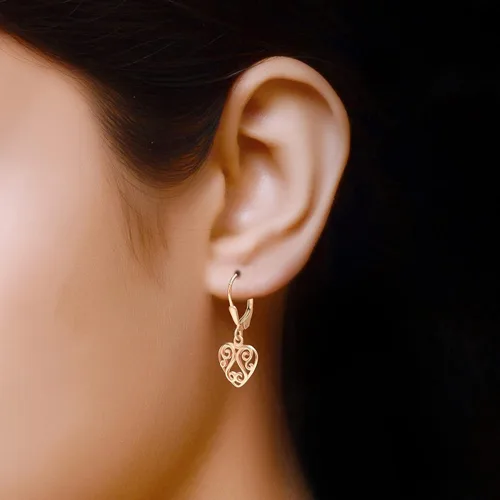 Miniatura 4 de LeCalla Aretes colgantes de plata de ley 925 Aretes colgantes ligeros italianos para mujer