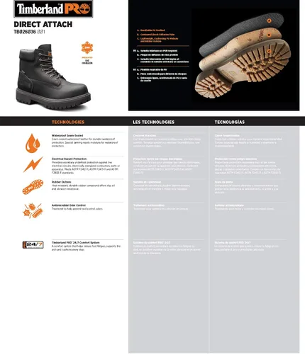 Miniatura 7 de Timberland PRO Men's Direct Attach 6 Inch Soft Toe Insulated Waterproof 6 WP INS 200g