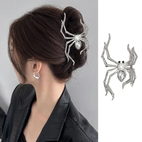 Miniatura 12 de Pinzas de pelo de mano de esqueleto de moda, grandes, sin arrugas, de metal, negro, punk, pasadores para mujeres y niñas, accesorios de peinado