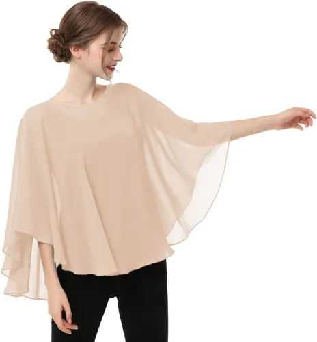 Miniatura 5 de Capas para mujer, chal de gasa casual, capa de gasa transparente, chal y envoltura, poncho capelets