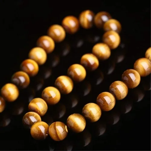 Miniatura 4 de Cuentas redondas de ojo de tigre amarillo, de grado AAA de 0.157 in a 0.551 in, piedras preciosas amarillas para hacer joyas (HY2), 4mm