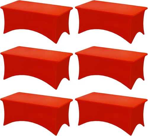 Miniatura 49 de Fixwal Paquete de 3 Manteles Negros para Mesas Rectangulares de 6 Pies, Manteles Rectangulares Elásticos de Spandex Ajustables de 6 Pies