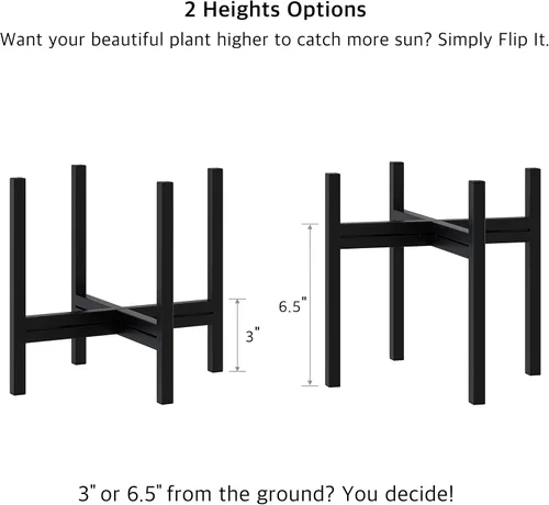 Miniatura 3 de FaithLand Soporte para plantas de mediados de siglo para interiores y exteriores (sin maceta de 8 pulgadas), soporte de metal para macetas, soporte