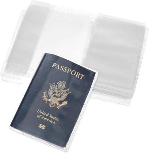 10 fundas transparentes para pasaporte, funda transparente para pasaporte, protector de pasaporte de plástico para hombres y mujeres, soporte