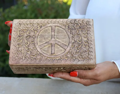Miniatura 10 de KayJayStyles - Caja de almacenamiento de madera para la joyería, tallada a mano Yin Yang