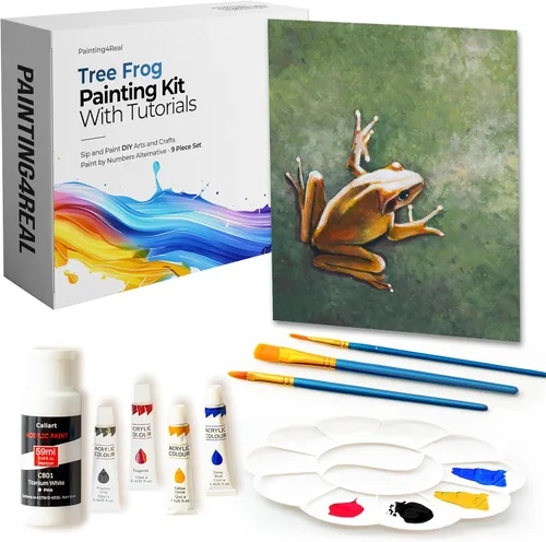 Miniatura 11 de Kits de clase de pintura para adultos con tutoriales en video, aprende a pintar radiant retriever, cómo pintar con juegos de pintura acrílica