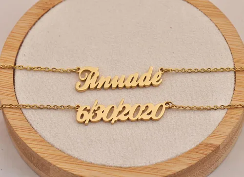 Miniatura 4 de Dancing Wolf Custom Name Necklace Personalized Customized Any Names Stainless Steel Jewelry for Womens Mothers