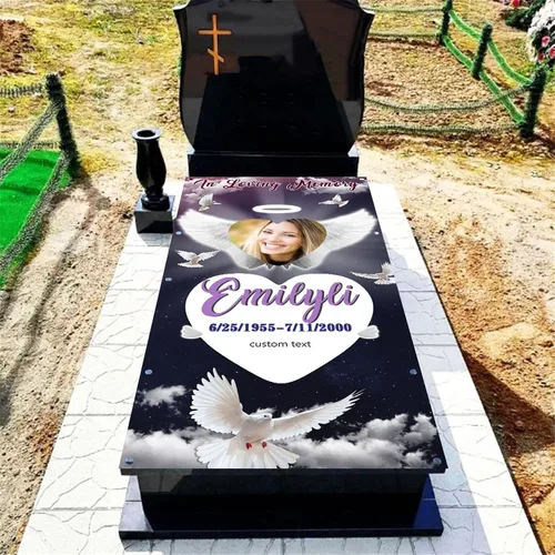 Miniatura 4 de Manta personalizada con foto conmemorativa con tumba, manta de cielo en memoria amorosa, manta para tumba de pérdida de familia/tumba, manta
