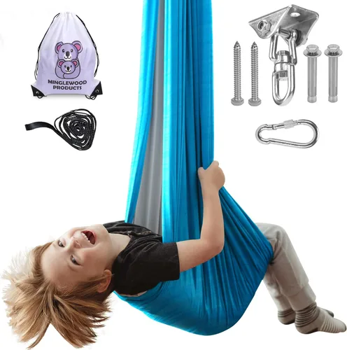 Miniatura 10 de MINGLEWOOD - Paquete de columpio sensorial – Colgador giratorio de 360° – Juego completo para niños – Necesidades especiales: ansiedad, TDAH