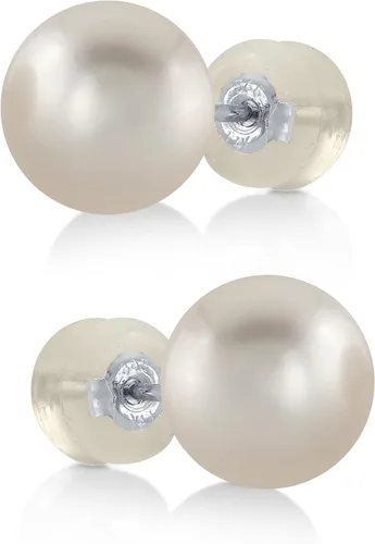 Miniatura 22 de THE PEARL SOURCE White Japanese Akoya Pearl Stud Earrings for Women – Genuine Cultured Pearls, Hypoallergenic Jewelry with Secure 14k Gold Backing