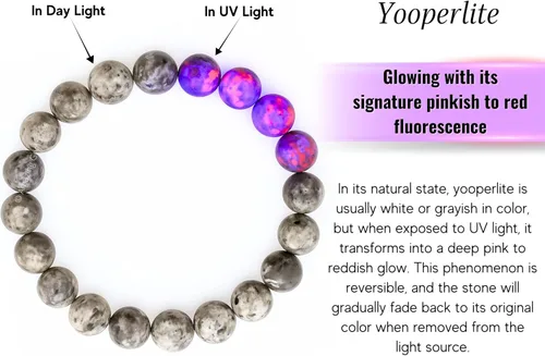 Miniatura 310 de Amazing Gemstone Pulsera de cristal para mujeres y hombres, pulsera de cristal curativo de protección, pulsera elástica con cuentas de piedras