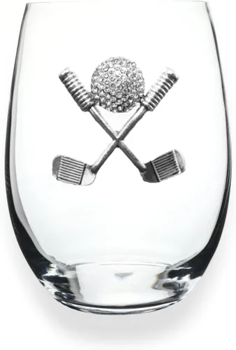 Miniatura 8 de THE QUEENS' JEWELS Copa de vino con tallo con joyas de pelota de tenis, 21 onzas, regalo único para mujeres, cumpleaños, lindo, divertido, sin