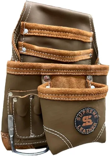 Miniatura 3 de Bolsa de herramientas de cuero Supreme Leather para construcción, bolsa de herramientas de carpintero, bolsa para electricista 10 bolsillos, 2